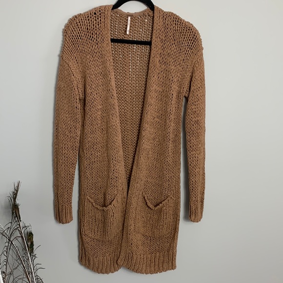 Free People Simply Sienna Cardigan Camel Size XS - Picture 4 of 12